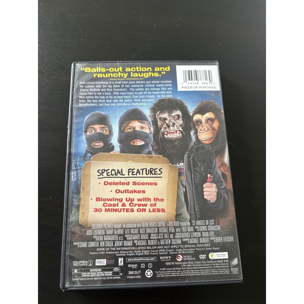 30 Minutes or Less - DVD By Jesse Eisenberg Danny McBride Raunchy Comedy - Picture 2 of 3